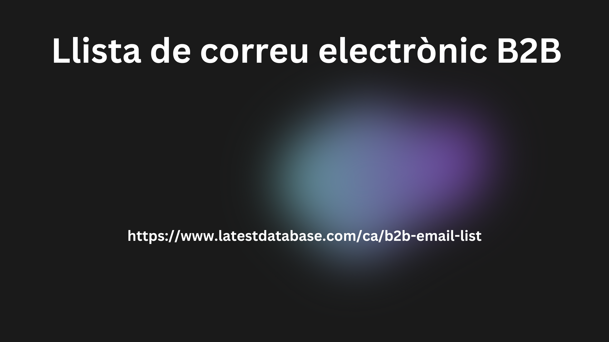 Llista de correu electrònic B2B 